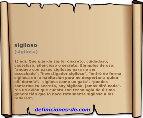 sigiloso significado|sigiloso definición.